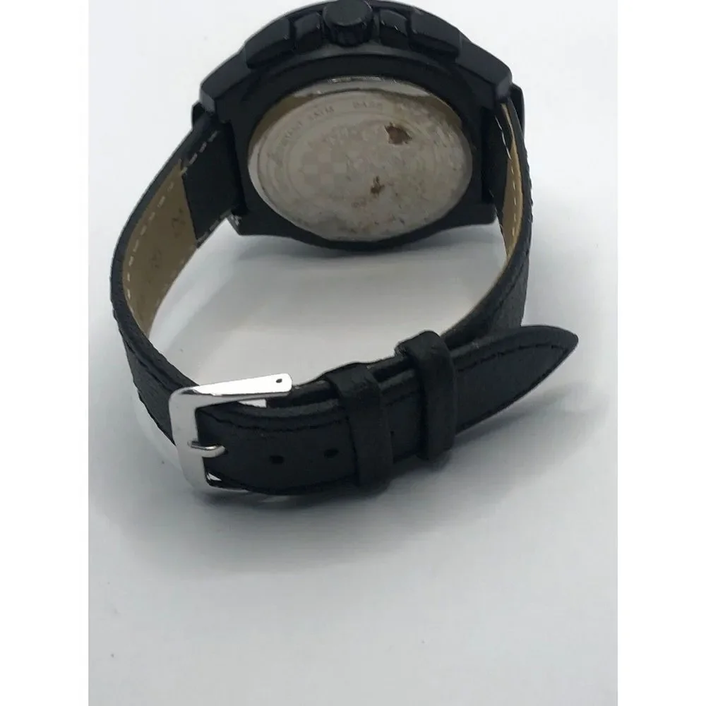 Vince Camuto Unisex Black Leather Digital Black Dial Quartz Genuine Watch OP199